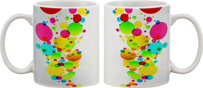 

Artifa Colourful Bubbles Porcelain, Ceramic Mug(350 ml), Multicolor