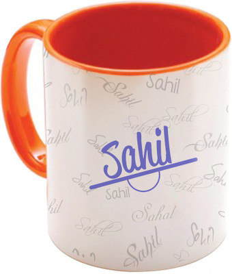 

SKY TRENDS Sahil Birthday Gift Orange Coffee 350 ML Ceramic Mug(350 ml), Multicolor