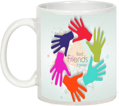 

AllUPrints Friendship Day Gifts - Best Friends Forever with Hands Ceramic Mug(325 ml), White