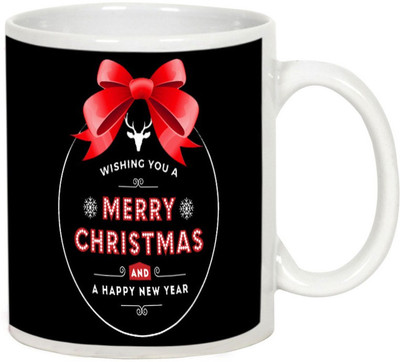 

AllUPrints Wishing You And Family A Very Happy Christmas Ceramic Mug(325 ml), White