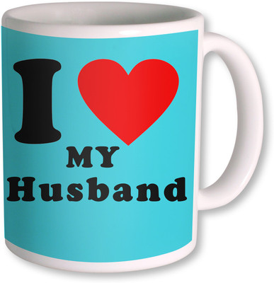 

PhotogiftsIndia I Love Husband Colorfull Ceramic Mug(350 ml), White