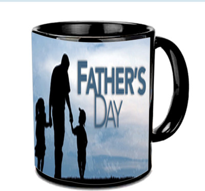 

Raj Laxmi Fathers Day Wishes Multicolor Ceramic Mug(3.5 ml), Black