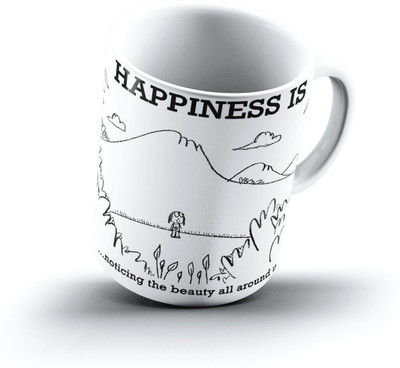 

Ucard Happiness Is1513 Bone China, Ceramic, Porcelain Mug(325 ml)