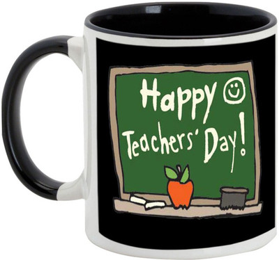 

AllUPrints Wish Teacher Day To Your Guru Ceramic Mug(325 ml), Black