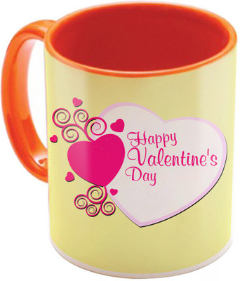 

SKY TRENDS Valentine Gift for Girlfriend Love Printed I Love U Forever Perfect for Her Him Wife Fiance Anniversary And Birthday STGD056 Ceramic Mug(325 ml), Orange