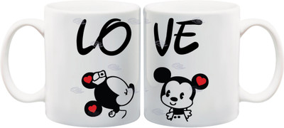 

ME&YOU Gift for Husband/Wife/Girlfriend/boyfriend/lover;love printed Ceramic Mug(325 ml, Pack of 2), Multicolor