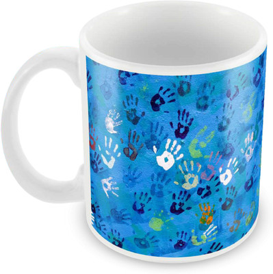 Posterboy Handprints Ceramic Mug(350 ml), Multicolor