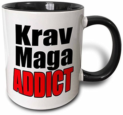 

3dRose Krav Maga Addict Two Tone Black, 11 oz, Black/White Ceramic Mug(60 ml), Multicolor