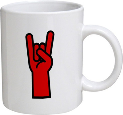 

Disginer Cases Red Hand - MyBestow White Plain Coffee Ceramic Ceramic Mug(320 ml), Multicolor