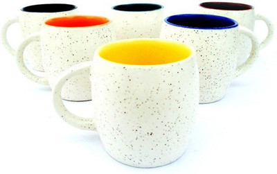 

Onlinemaniya ONMCup92 Bone China(Multicolor, Pack of 6)