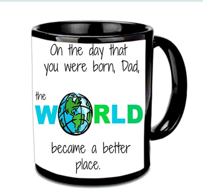 

Raj Laxmi Nice Lines About Dad Multicolor Ceramic Mug(350 ml), Black