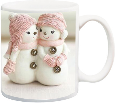 

ME&YOU Gift for Husband/Wife/Boyfriend/Girlfriend/Couple On Valentine's Day Or Anniversary;Snow Cartoon Printed Ceramic Mug(325 ml), Multicolor