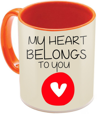 

SKY TRENDS Valentine Gift for Girlfriend Love Printed I Love U Forever Perfect for Her Him Wife Fiance Anniversary And Birthday STGD217 Ceramic Mug(325 ml), Orange