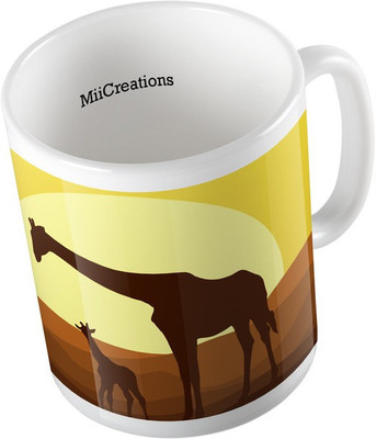 

MiiCreations Printed Camel Ceramic Mug(325 ml), Multicolor