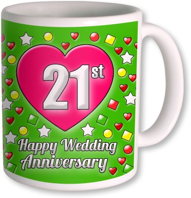 

PhotogiftsIndia Gifts For 21st Wedding Anniversary Coffee Ceramic Mug(350 ml), White