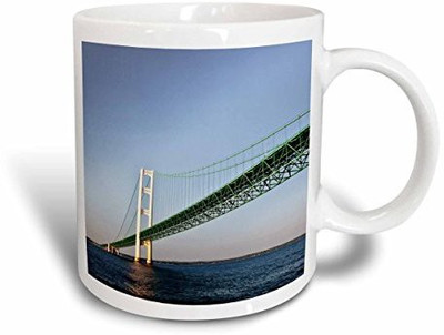 

3dRose Sailing Under The Mackinac Bridge in Mackinac Island, Michigan, USA Ceramic, 11 oz, White Ceramic Mug(60 ml), Multicolor