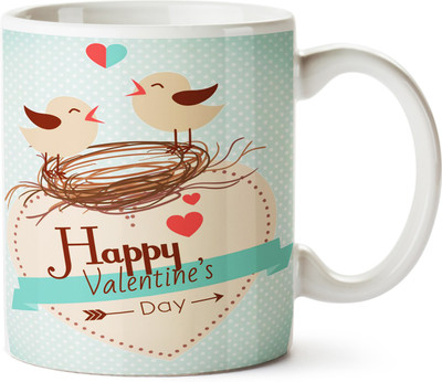 

Pentagraphics Chidiya Love Ceramic Mug(300 ml), Multicolor
