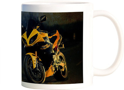 

Rangeele Inkers Yamaha r1 Yellow Ceramic Mug(300 ml), Multicolor