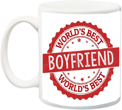 

ME&YOU Valentine's Day Gift For Boy Friend ; World's Best Boyfrined Font Printed Ceramic Mug(325 ml), Multicolor
