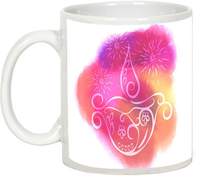 

AllUPrints Gifts For Deepawali - Happy Diwali Lights Design 4 Ceramic Mug(325 ml), White