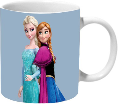 

Mooch Wale Frozen Elsa And Anna Ceramic Mug(325 ml), Multicolor