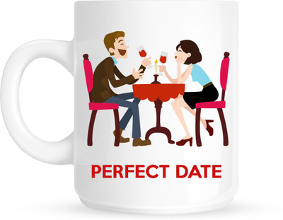

HuppmeGift Perfect Date White Ceramic Mug(350 ml)