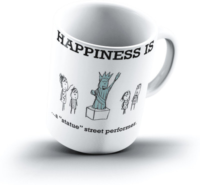 

Ucard Happiness Is1264 Bone China, Ceramic, Porcelain Mug(325 ml), Multicolor