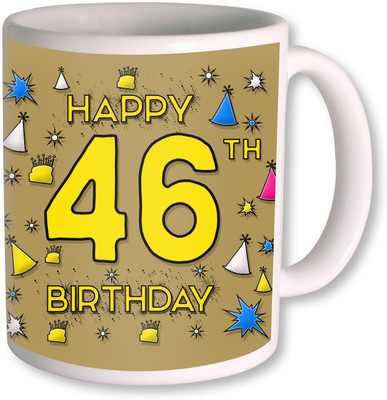 

PhotogiftsIndia 46th Happy Birthday Coffee Ceramic Mug(350 ml), White