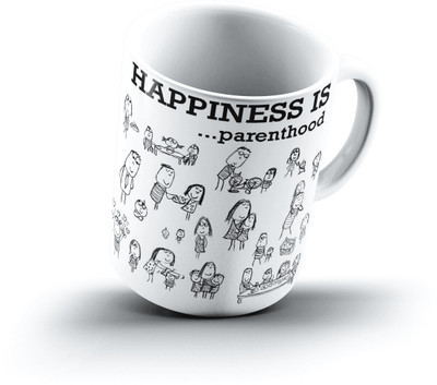 

Ucard Happiness Is1838 Bone China, Ceramic, Porcelain Mug(325 ml), Multicolor
