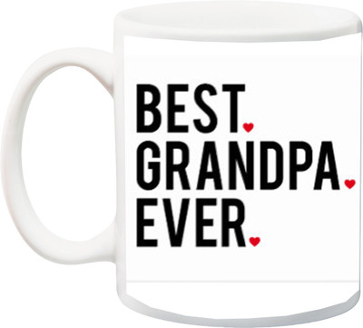 

ME&YOU Gift for Grandparents On Anniversary/Special Occasion;Best Grandpa Ever Printed Ceramic Mug(325 ml), Multicolor