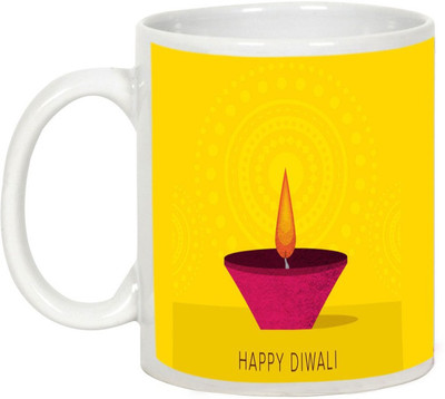 

AllUPrints Gifts For Deepawali - Prosperous Happy Diwali Design 18 Ceramic Mug(325 ml), White