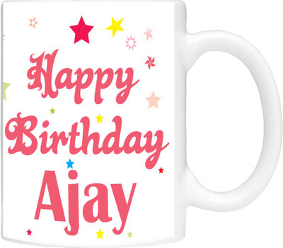 

Simbright ajay birthday Ceramic Mug(350 ml), Multicolor