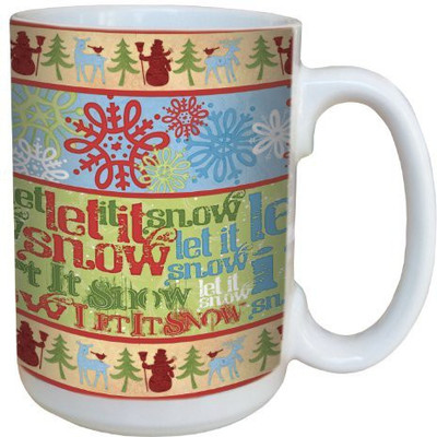 

Tree-Free Greetings Greetings 79312 Let is Snow by Debbie Mumm Ceramic with Full-Sized Handle, 15-Ounce Ceramic Mug(60 ml), Multicolor