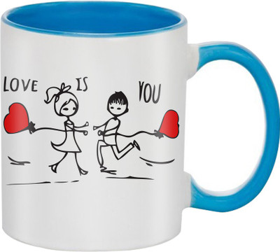 

SKY TRENDS Beautiful Special and Best Happy Valentine Gifts for Boyfriend Girlfriend Fiance Wife Husband Friends Birthday Anniversary112 Ceramic Mug(325 ml), Blue