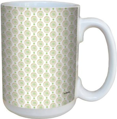 

Tree-Free Greetings Greetings lm43682 Summery Green and Yellow Circles by Shell Rummel Ceramic with Full-Sized Handle, 15-Ounce, Multicolored Ceramic Mug(60 ml), Multicolor