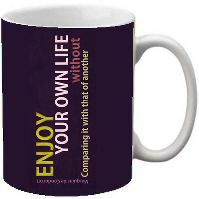 

Maison N Mode Enjoy Your Own Life Coffee Ceramic Mug(330 ml), Multicolor