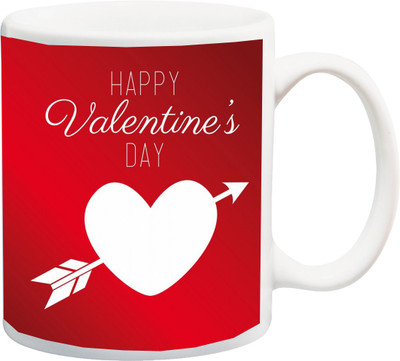 

ME&YOU Happy Rose Day;Happy Valentine's Day 14 february red Printed Ceramic Mug(325 ml), Multicolor