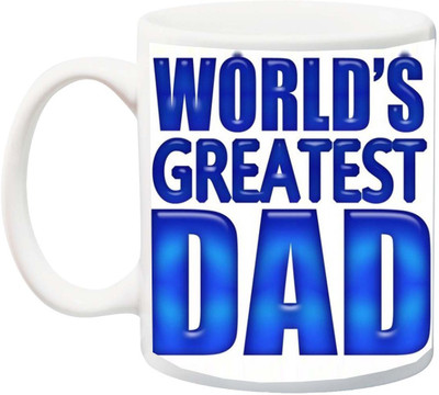 

ME&YOU Gift for father/papa/daddy;world's greatest dad printed Ceramic Mug(325 ml), Multicolor