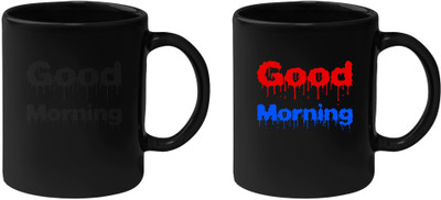 

Krishna Devi Traders LLP Good Morning Magic Ceramic Mug(350 ml), Black