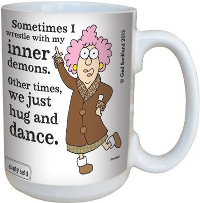 

Tree-Free Greetings Greetings lm43892 Hilarious Aunty Acid Inner Demons by The Backland Studio Ceramic, 15-Ounce Ceramic Mug(60 ml), Multicolor