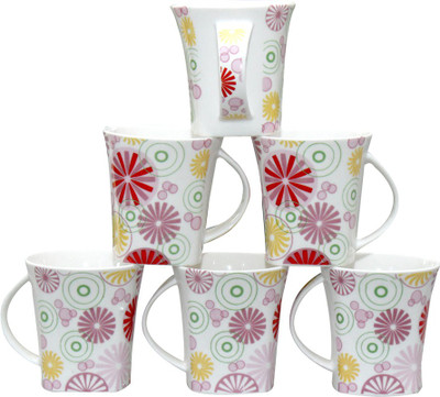 

Pearl Shagun-22 Bone China(Multicolor, Pack of 6)