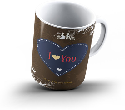 

Ucard Valentines Day Love596 Bone China, Ceramic, Porcelain Mug(325 ml), Multicolor