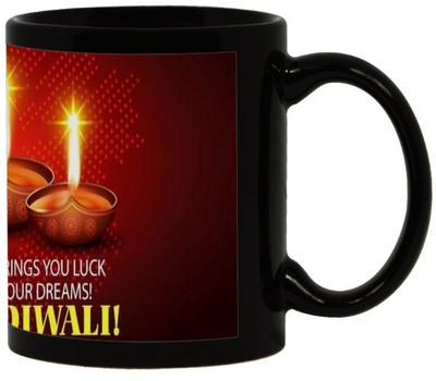 

Lolprint 42 Diwali Gift Black Ceramic Mug(325 ml)