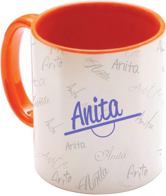 

SKY TRENDS Anita Birthday Gift Orange Coffee 350 ML Ceramic Mug(350 ml), Multicolor