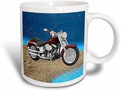 

3dRose mug_4851_2 Picturing Harley Davidson Motorcycle, White Ceramic Mug(60 ml), Multicolor