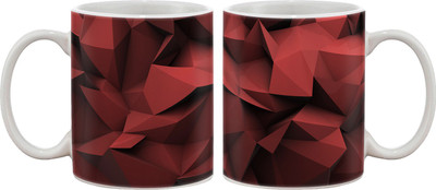 

Artifa Red Abstract Design Porcelain, Ceramic Mug(350 ml), Multicolor