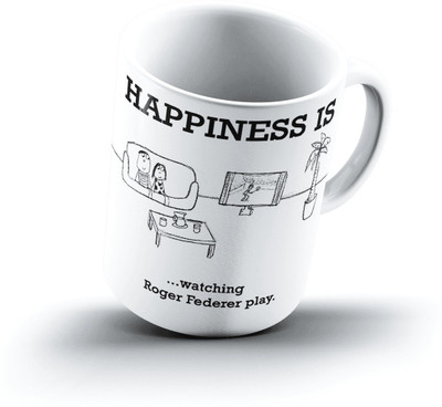 

Ucard Happiness Is1512 Bone China, Ceramic, Porcelain Mug(325 ml), Multicolor