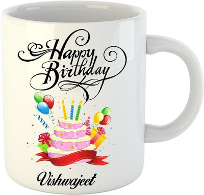 

Huppme Happy Birthday Vishwajeet White (350 ml) Ceramic Mug(350 ml)