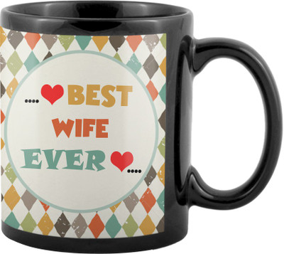 

SKY TRENDS World's Best Gifts For Valentine Girlfriend Boyfriend Friend Husband Wife Anniversary & Birthday Design Code 023 Ceramic Mug(325 ml), Black