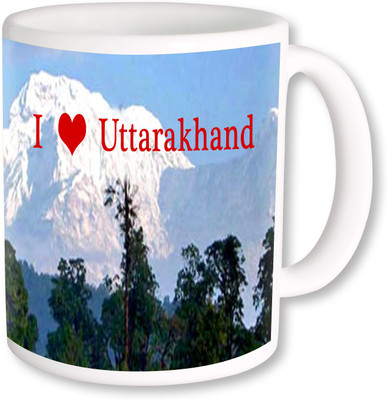 

PhotogiftsIndia I Love Uttarakhand With Mounran 02 Ceramic Mug(325 ml), Multicolor